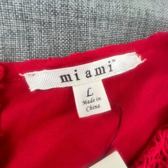 New! Francescas's Miami Lace Romper Large Red V-Neck Cap Sleeve Gorgeous Elegant - Picture 3 of 10